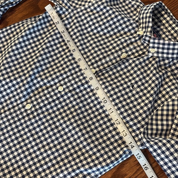 Vineyard Vines boys Blue and White checkered plaid Casual Button Down Shirt med - Picture 8 of 10